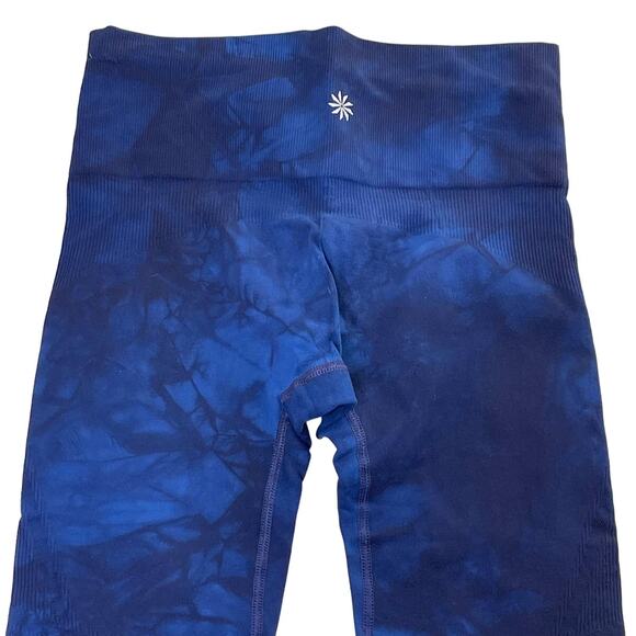 Athleta Re Charge Navy/Blue Tie Dye Crop Capri Leggings Size XS Activewear - Picture 4 of 8
